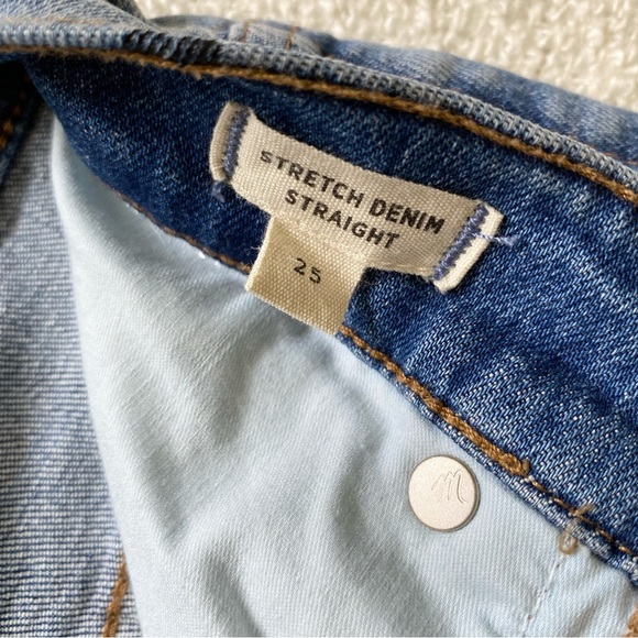 Madewell Stretch Denim Straight Skirt: Heart Print Edition Size 25 - Picture 9 of 17